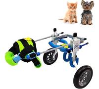 Silla de ruedas de aleación de aluminio para mascotas, correa ajustable, 2 ruedas, carrito de perro, silla de ruedas resistente para perros, herramienta para caminar con patas traseras (XXS)