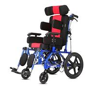 Silla De Ruedas De Aleación De Aluminio Totalmente Acostada For Niños/Adultos, Respaldo Alto Sillas De Ruedas De Tránsito Manuales Propulsadas Por Un Asistente Scooter Plegable(Adult 40cm)