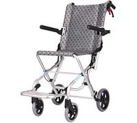 Silla de ruedas de aluminio Andador de viaje ligero Silla de ruedas ligera y manual para discapacitados y ancianos Ligera y portátil Fuerte capacidad de carga