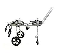 Silla de ruedas de aluminio de aviación de 4 ruedas para perro, mascota, cochecito ajustable para mascotas con lesiones en las extremidades anteriores, cuerpo entero paralizado, discapacitado, grande