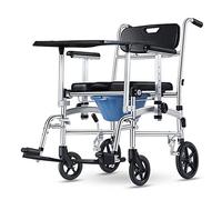 Silla de ruedas de aluminio ligero, silla de ruedas 3 en 1, ligera, ahorra espacio, ergonómica, asiento acolchado, respaldo, para personas mayores (reposabrazos elevador B)