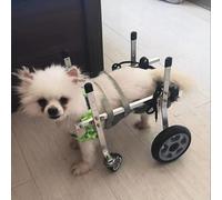 Silla de ruedas de apoyo completo para mascotas discapacitadas, ayuda de movilidad de 4 ruedas para perros pequeños, carrito de apoyo de cadera para ayuda de piernas traseras, dispositivo para caminar