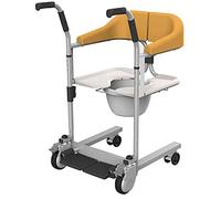 Silla de ruedas de baño con rueda universal de 360 grados - Silla de ruedas manual para enfermería personas mayores y discapacitadas paralizadas - Silla de elevación y transferencia de pacientes