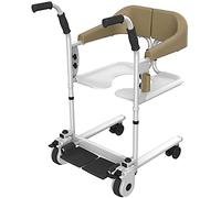 Silla de ruedas de baño, silla de transferencia de pacientes, elevador de pacientes sentado, rueda universal de 360°, palanca de cambios en el hogar para ancianos paralizados, silla de ruedas manual