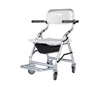 Silla de Ruedas de Ducha de aleación de Aluminio con cómoda y reposapiés Plegable, Silla con Ruedas Resistente e Impermeable, Carga 120 kg/264 Libras Sillas de Ruedas de baño