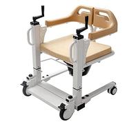 Silla de ruedas de elevación para pacientes para el hogar, silla de transferencia médica de 300 libras, cómoda de cabecera con asiento dividido de 180° y bandeja de cama, silla de ruedas portátil para