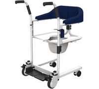 Silla de ruedas de enfermería, Elevador de autoservicio Silla de transferencia para pacientes, Palanca de cambios para el hogar para ancianos paralizados, Rueda universal de 360 °, Asien