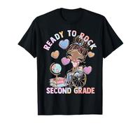 Silla de Ruedas de la Escuela de Primer día de niña Negra de Segundo Grado Necesidades Especiales Camiseta