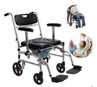 Silla de ruedas de múltiples funciones, plegable, fácil de transportar con orinal, silla de ruedas, scooter de empuje manual para personas mayores discapacitadas, adecuado para caminar, sillas de