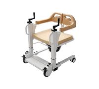 Silla de ruedas de transferencia, silla elevadora de pacientes con asiento dividido de 180°, silla cómoda junto a la cama con orinal, elevación manual para el hogar