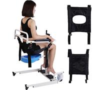 Silla de ruedas de transporte de acero para pacientes, elevador de pacientes para traslado en el hogar, ducha de silla de ruedas, altura ajustable del asiento, ayuda de elevación del paciente, silla
