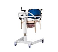 Silla de ruedas de transporte de acero para traslado de pacientes, silla de evacuación de emergencia con cinturón de seguridad, dispositivo de enfermería para inodoro y baño, asiento dividido de 180°,