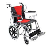 Silla de ruedas de transporte de aluminio con asiento de 43 cm: silla de ruedas plegable para transporte y almacenamiento ndash; Ruedas traseras de 16 pulgadas para una conducción más suave, capacida