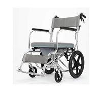 Silla de ruedas de transporte portátil para el hogar, plegable y liviana, silla de ruedas con inodoro portátil para el hogar con frenos de mano y cuña para usuarios mayores y discapacitados