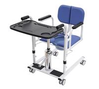 Silla de ruedas de transporte portátil para personas mayores Elevador hidráulico de pacientes para el hogar 57 x 68 x 91-105 cm Número de ruedas universales: 4 Azul