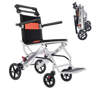 Silla De Ruedas De Transporte,Silla De Ruedas De Transporte Ultraligera Para Adultos (7,5 Kg), Con Reposapiés Abatible, Con Capacidad De 220 Libras, Para Almacenamiento Y Viajes