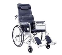 Silla de ruedas de transporte, silla de ruedas totalmente acostada, silla de ruedas para ancianos, silla de ruedas plegable ligera, aleación de aluminio, silla de ruedas manual, ayuda de movilidad