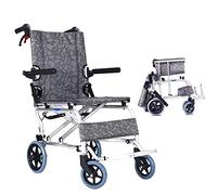 Silla de Ruedas de Transporte Ultraligera, Silla de Ruedas de Viaje de embarque portátil Plegable, Silla de Ruedas Plegable con Freno de Mano, Silla de Ruedas Ultraligera para Ancianos y niños