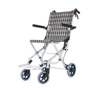 Silla De Ruedas De Viaje De Aluminio, Estructura De Carrito Plegable Pequeña, Dispositivo De Movilidad Ultraligero Con Reposabrazos Abatibles Y Cinturón De Seguridad, Pesa Solo 7 Kg (B)