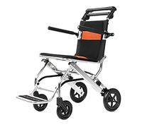 Silla de ruedas de viaje ligera de aleación de aluminio, andador con ruedas de cuatro ruedas, con asiento, andador plegable con ruedas de 10 pulgadas, andador ligero plateado