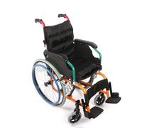 Silla de ruedas deportiva ligera para niños, silla de ruedas manual plegable de acero de 22 pulgadas, con reposabrazos