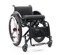 Silla de ruedas deportiva ligera - Silla de ruedas plegable todo terreno ultraligera deportiva en negro, 40 cm - Silla de ruedas plegable de transporte, marco de aluminio