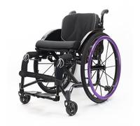 Silla de ruedas deportiva ligera todo terreno plegable | Silla de ruedas plegable azul portátil para movilidad y accesibilidad