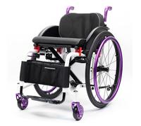 Silla de Ruedas Deportiva Manual Plegable,Ultraligera de Aleación de Aluminio,Extracción con un botón, Silla de ruedas de tránsito,Sillas De Ruedas Autopropulsadas(Seat width 42cm/16.5in,B)