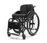 Silla de ruedas deportiva plegable ligera con reposapiés ajustable y altura del asiento, ancho del asiento, silla de transporte portátil