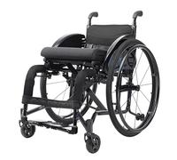 Silla de ruedas deportiva plegable ligera para adultos | Altura del asiento y reposapiés ajustables | Silla manual autopropulsada con antivuelco | Todo terreno