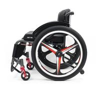 Silla de ruedas deportiva, silla de ruedas ligera con doble freno, silla manual portátil de aleación de aluminio autopropulsada