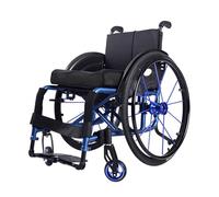 Silla de ruedas deportiva, silla de ruedas plegable manual autopropulsada, ligera con frenos de mano, ruedas traseras de liberación rápida y características antivuelco,