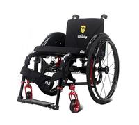 Silla De Ruedas Deportiva, Sillas De Ruedas Deportivas Manuales Plegables con Ruedas Desmontables,Estética Deportiva, reposapiés oscilante, Altura Regulable(Seat width 38cm,Black)