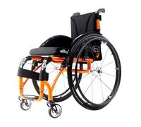 Silla De Ruedas Deportiva, Sillas De Ruedas Deportivas Manuales Plegables con Ruedas Desmontables,Silla de Ruedas plegable Ultra-ligera de aluminio con freno (Seat width 42cm,Orange yellow)