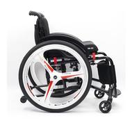 Silla De Ruedas Deportiva Todo Terreno,Silla de ruedas plegable liviana,Aluminio, sillas de ruedas manuales autopropulsadas,reposapiés oscilante, Altura Regulable(Seat width 38cm/15in)
