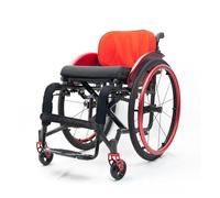 Silla de ruedas deportiva todo terreno, ultraligera con reposapiés ajustable, frenos de mano, ruedas traseras de liberación rápida y ruedas antivuelco para adultos y personas mayores