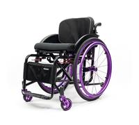 Silla de ruedas deportiva ultraligera, plegable, con reposapiés ajustable y altura del asiento, freno de mano, ideal para adolescentes, adultos y personas mayores, ancho del asiento 40 cm
