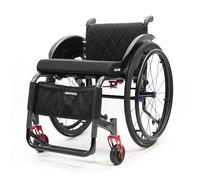 Silla de ruedas deportiva ultraligera todo terreno, silla de ruedas manual de aleación de aluminio autopropulsada con ruedas traseras de liberación rápida, ancho del asiento de 44 cm para facilitar