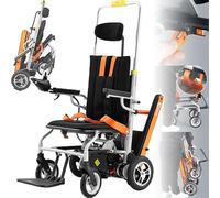 Silla De Ruedas Eléctrica 2 En 1 + Silla De Escalera Con Orugas Plegada: Carga 150 Kg/330 Lb, Palanca De Mando De 360°, Transporte De Escaleras Hacia Arriba Y Hacia Abajo