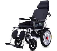 Silla de ruedas eléctrica con reposacabezas, 25 millas de largo alcance de viaje, motor dual, plegable, ligera, portátil, todo terreno, silla de ruedas motorizada