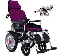 Silla de ruedas eléctrica con reposacabezas, rango de viaje de 25 millas de largo, motor doble, plegable, ligera, portátil, todo terreno, silla de ruedas motorizada