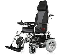 Silla de ruedas eléctrica con reposacabezas, silla de ruedas eléctrica plegable y resistente, con cinturón de seguridad eléctrico o manipulación manual, silla de transporte plegable es portátil, asien