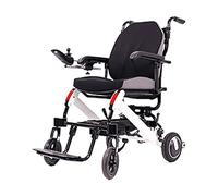Silla de ruedas eléctrica con sistema de control dual delantero y trasero - Silla de movilidad ligera y plegable para hasta 100 kg - Interruptor manual / eléctrico de un botón