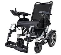 Silla de ruedas eléctrica de lujo, eléctrica plegable, súper potencia, bajo nivel de ruido, batería de gran capacidad, cojín y respaldo transpirables (negro)