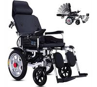 Silla de ruedas eléctrica de lujo, rueda de ayuda a la movilidad compacta y plegable, scooter médico portátil liviano, respaldo ajustable y palanca de mando