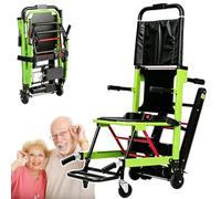 Silla de Ruedas Eléctrica for Subir Escaleras, Capacidad de Carga 160KG, con Aleación de Aluminio, Silla Portátil Plegable Elevador de Escalera Equipo Médico de Asistencia(Green)