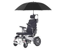 Silla de ruedas eléctrica ligera y reclinable, batería de iones de litio de 24 V y 12 Ah, plegable con control remoto, autonomía de más de 24 km, velocidad máxima de 6,4 km/h (Paraguas)