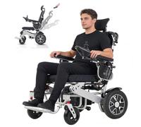 Silla de ruedas eléctrica ligera y reclinable, batería de iones de litio de 24 V y 12 Ah, plegable con control remoto, autonomía de más de 24 km, velocidad máxima de 6,4 km/h (Silla de ruedas)