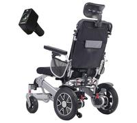 Silla de ruedas eléctrica ligera y reclinable, batería de iones de litio de 24 V y 12 Ah, plegable con control remoto, autonomía de más de 24 km, velocidad máxima de 6,4 km/h (Lámpara)