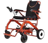 Silla de ruedas eléctrica liviana for adultos, silla de ruedas eléctrica motorizada todo terreno plegable Silla de ruedas eléctrica compacta con batería extraíble (Color : Red)
